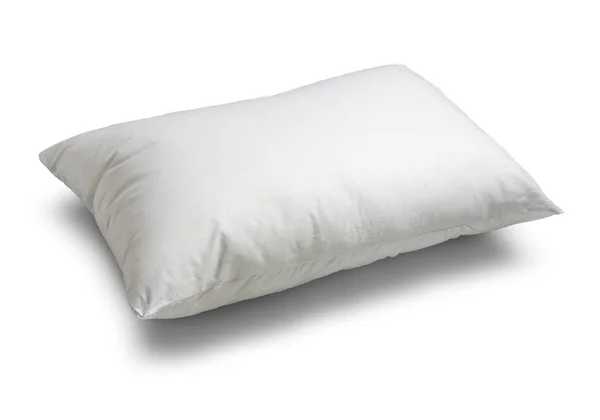 白色柔软和肿胀的枕头被隔离在白色 — 图库照片
