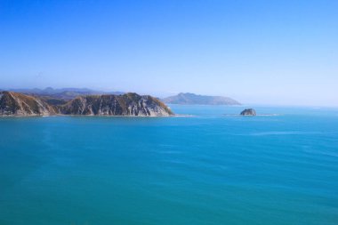 Tolaga Bay havadan görünümü, Doğu Cape, Yeni Zelanda