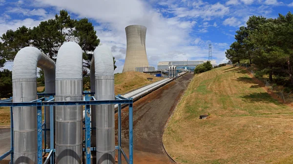 Ohaaki geothermische elektriciteitscentrale, Nieuw-Zeeland — Stockfoto