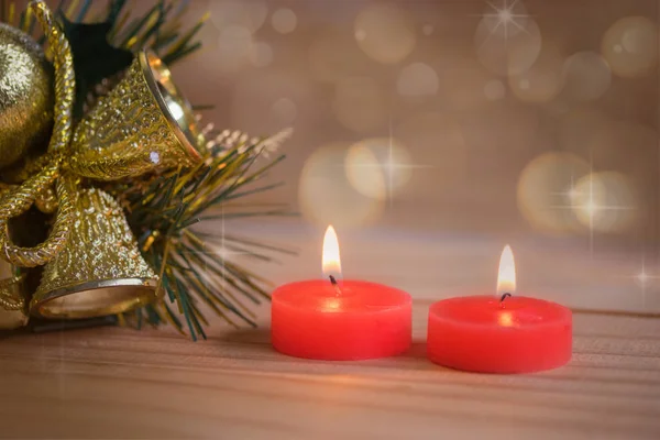 Vánoční dekorace svíčky — Stock fotografie