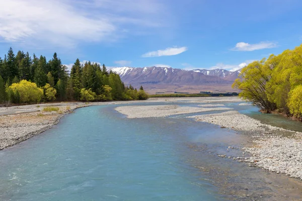 Cass river landscape near Tekapo, New Zealand — Stock Photo, Image