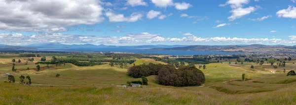 Tó Taupo táj panoráma — Stock Fotó