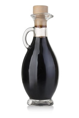 sirke şişesi. Beyaz arka plan üzerinde izole