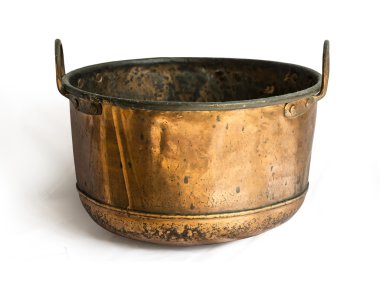 antika açık pirinç pot 