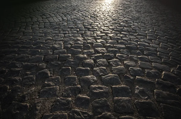 Granite cobblestones of  block pavement — Stock Photo, Image