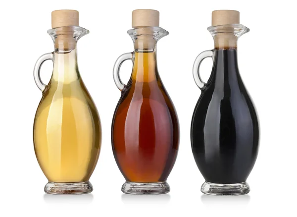 Olivenöl- und Essigflaschen — Stockfoto