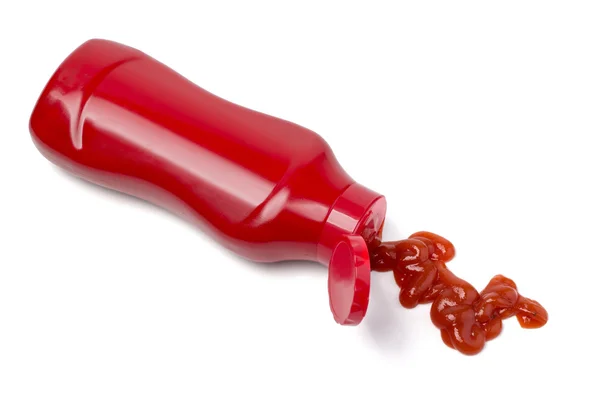 Tomato puree squeezed from a bottle — Stock fotografie