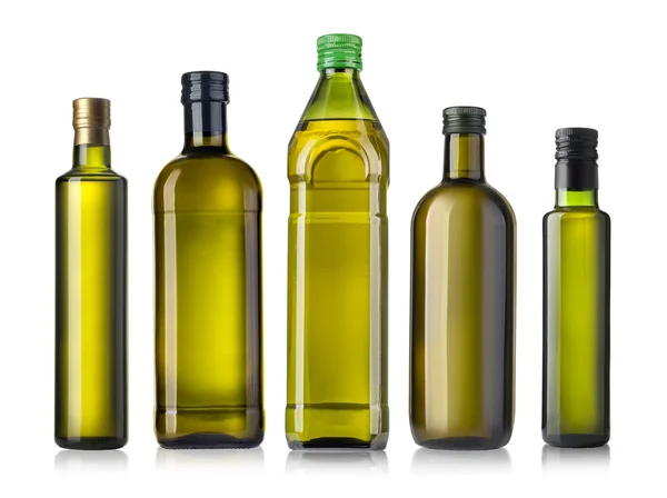 Botella de aceite de oliva sobre blanco — Foto de Stock