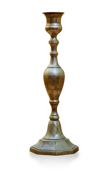 Antique bronze candlestick isolated — Stock Photo, Image