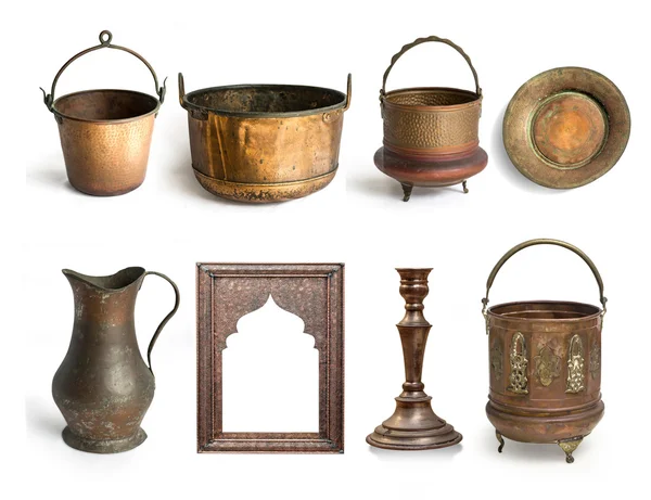 Antique copper utensils — Stock Photo, Image