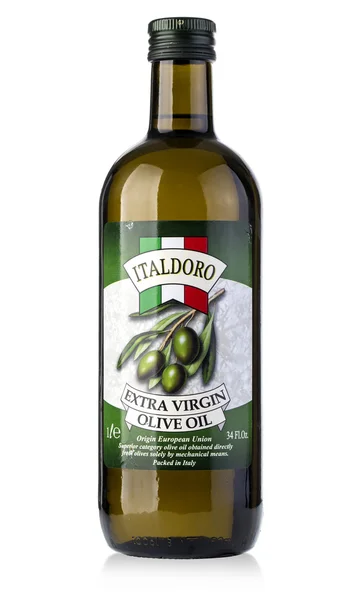 Пляшка Italdoro оливкова екстра вірджин ОІ — стокове фото
