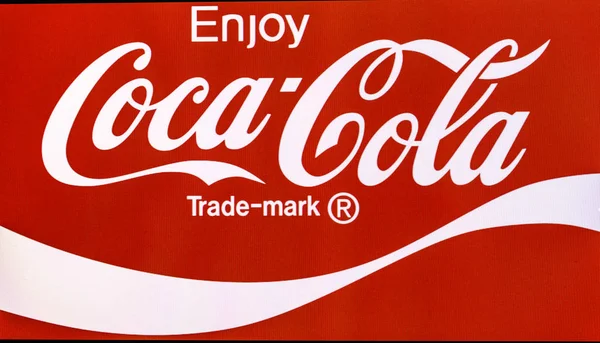 Coca-Cola λογότυπο στην οθόνη του υπολογιστή — Φωτογραφία Αρχείου