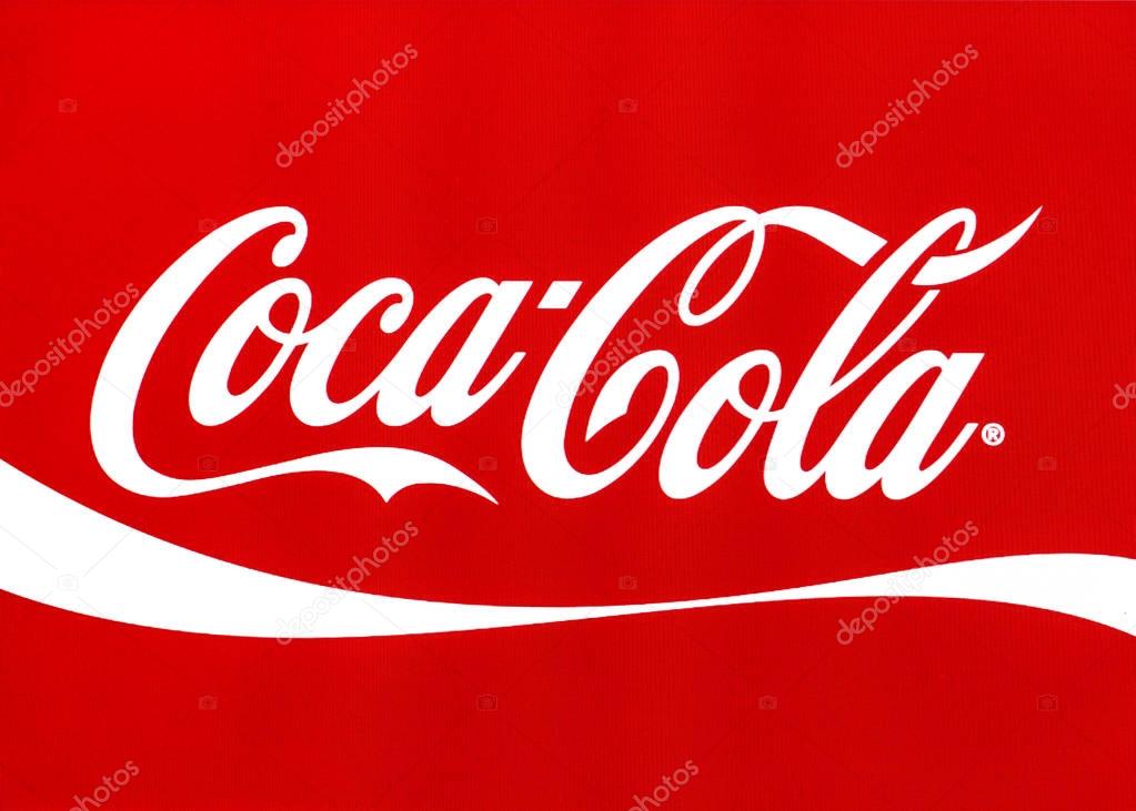 Chisinau, Moldova November 16, 2016: Coca-Cola logo  on computer screen  Coca-Cola is a carbonated soft drink sold in stores and restaurants throughout the world.