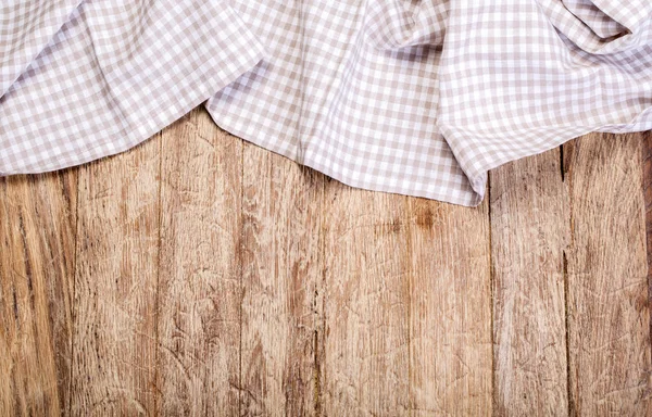 Tablecloth on a white wooden table — Stock Photo, Image