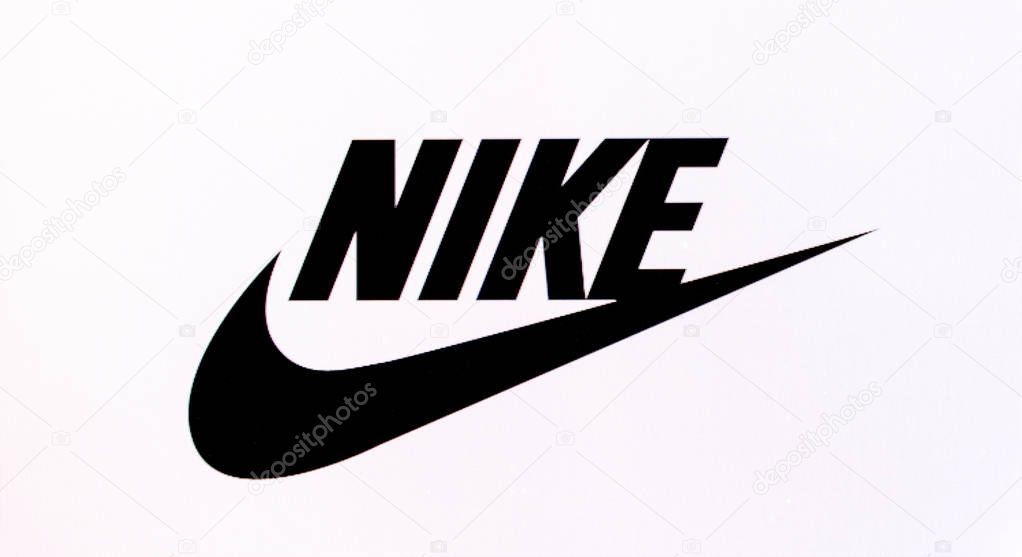 Chisinau, Moldova November 16, 2016: he logo of the brand Nike  on computer screen   Nike, Inc. is an American multinational corporation that is engaged sales of footwear, apparel, equipment, accessories and services.