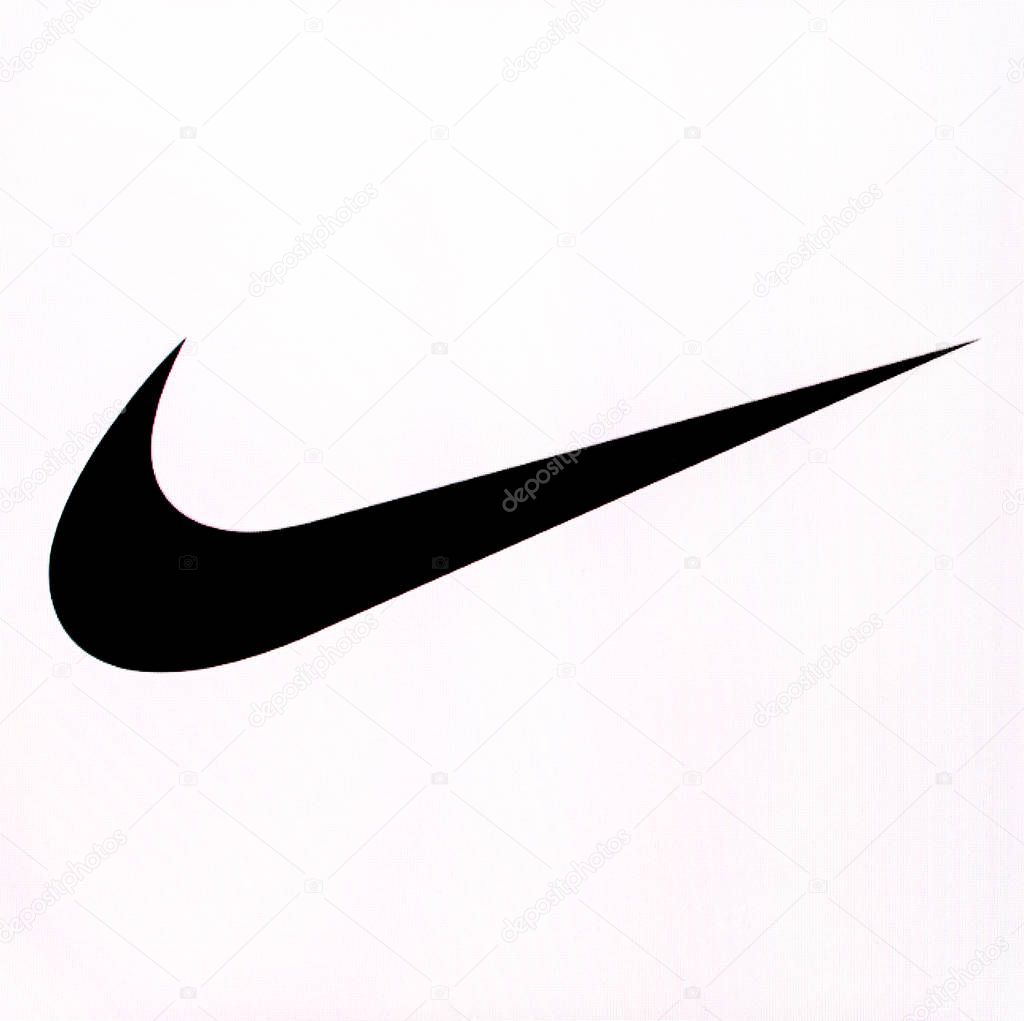 Chisinau, Moldova November 16, 2016: he logo of the brand Nike  on computer screen   Nike, Inc. is an American multinational corporation that is engaged sales of footwear, apparel, equipment, accessories and services.