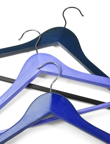 Blue hangers isolated — Stock Photo, Image
