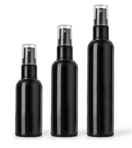Spray de garrafa de plástico preto — Fotografia de Stock