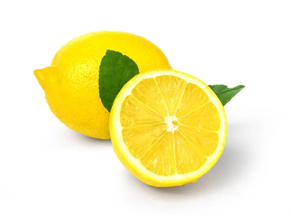 ホワイト地に新鮮なレモン — ストック写真
