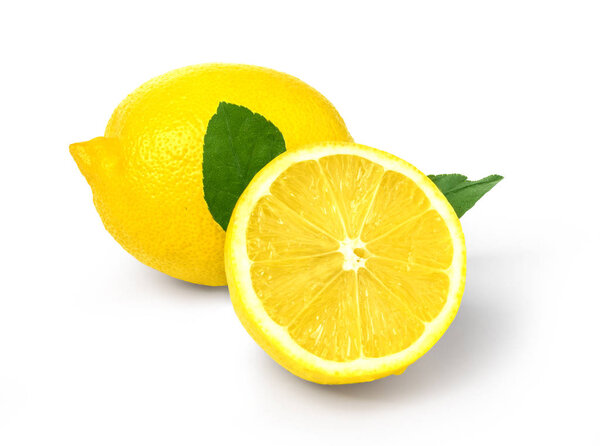 Fresh lemons on White ground