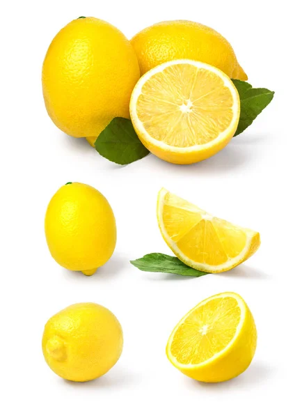 白で単離されたレモン — ストック写真