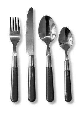 çatal çatal, bıçak ve izole kaşık set