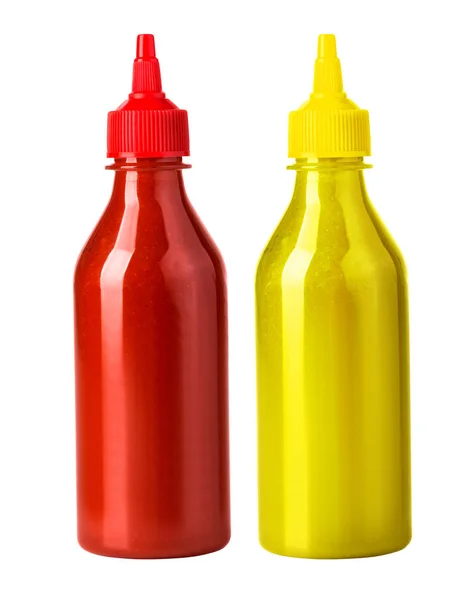 Ketchup e garrafa de mostarda — Fotografia de Stock