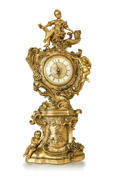 Vintage antique golden clock — Stock Photo, Image