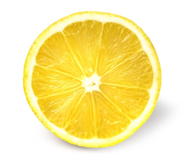 Сочный желтый ломтик лимона — стоковое фото
