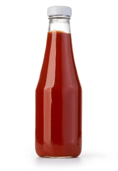 Бутылка кетчупа на белом — стоковое фото