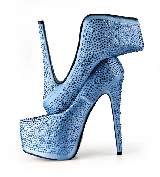 Zapatos de mujer azul — Foto de Stock