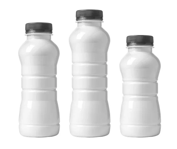 Biała plastikowa butelka — Zdjęcie stockowe