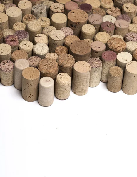 Corks on white background — Stock Photo, Image