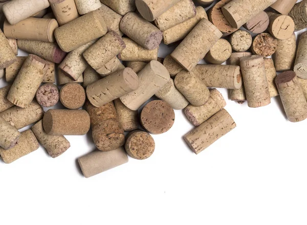 Corks on white background — Stock Photo, Image