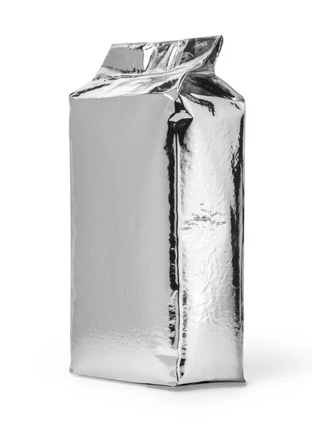 Серебряный продуктовый пакет — стоковое фото