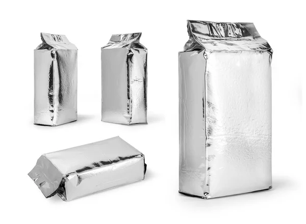 Silver food package — Stock Photo, Image