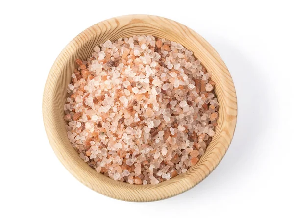 Pink Himalayan salt in a bowl, — Stock Photo, Image