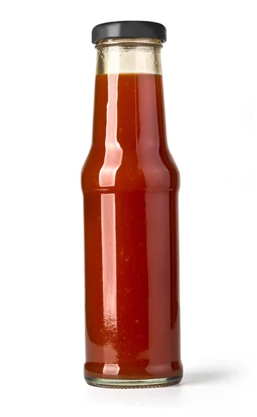 Barbecue sauces in glass bottles — Stock Photo, Image