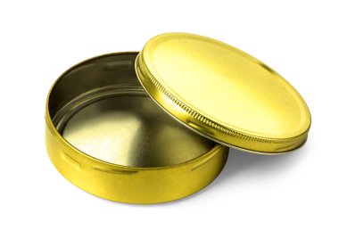 İzole boş metal kutu