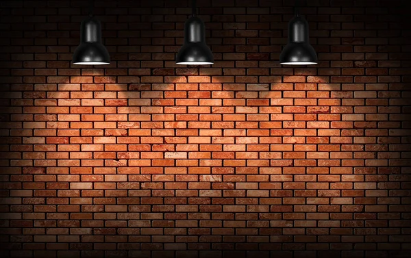 Pared de ladrillo y lámpara — Foto de Stock