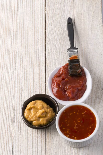 The various barbecue sauces — Stock Photo, Image