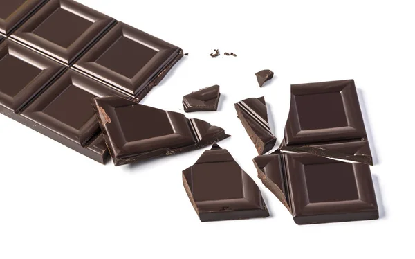 Broken chocolate bar  isolated — Stock Photo, Image