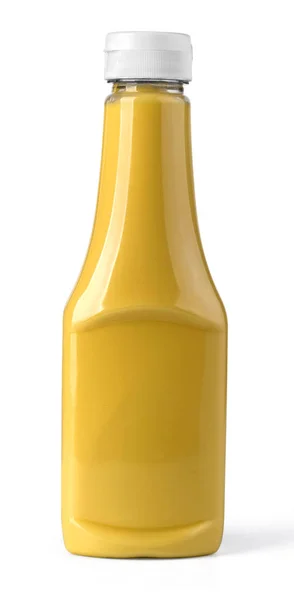 Glass jar of mustard isolated — Stock Photo, Image