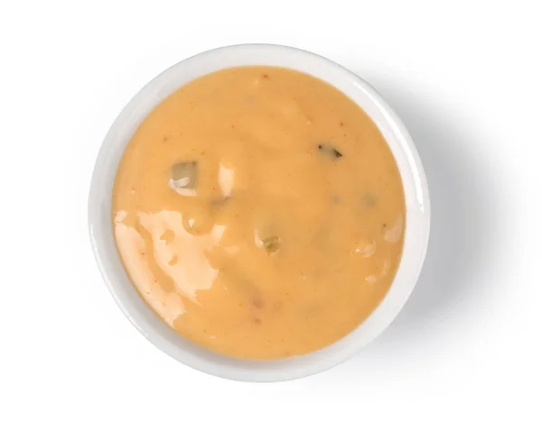 Zbliżenie na misce z sosem serowym — Zdjęcie stockowe