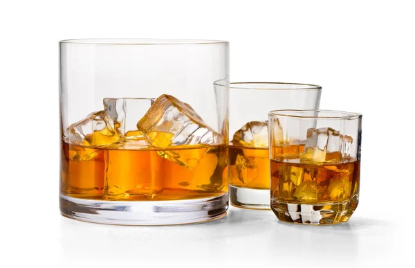 Threeglasses whisky — Zdjęcie stockowe