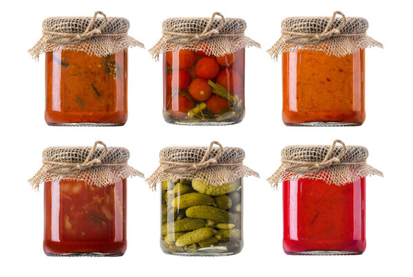 jars of pickled vegetables