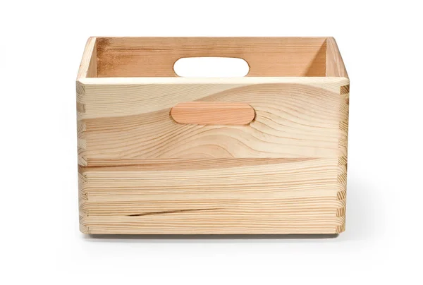 孤立的木盒子 — 图库照片