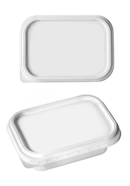 白色塑料食品容器 — 图库照片