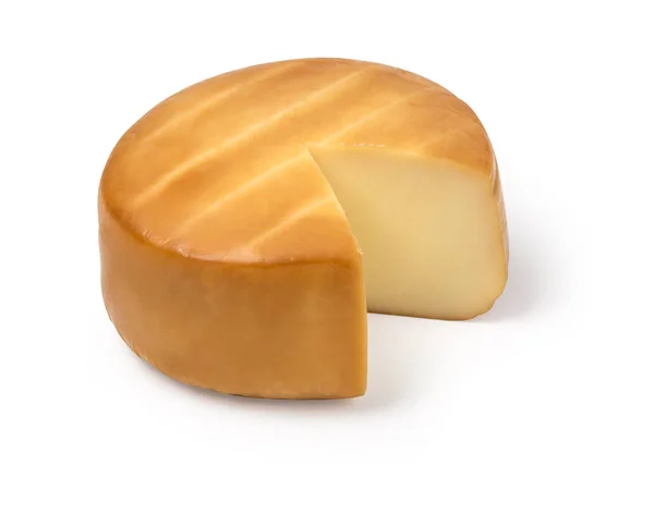 Roda de queijo sobre fundo branco — Fotografia de Stock