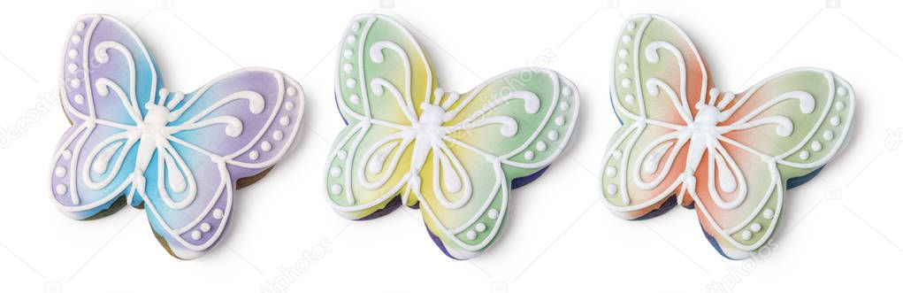 Gingerbread butterfly isolated